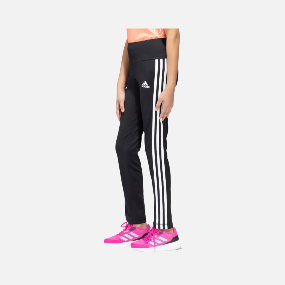 Adidas Girls Adi 3 Stripes Tights (7-15 Year) -Black