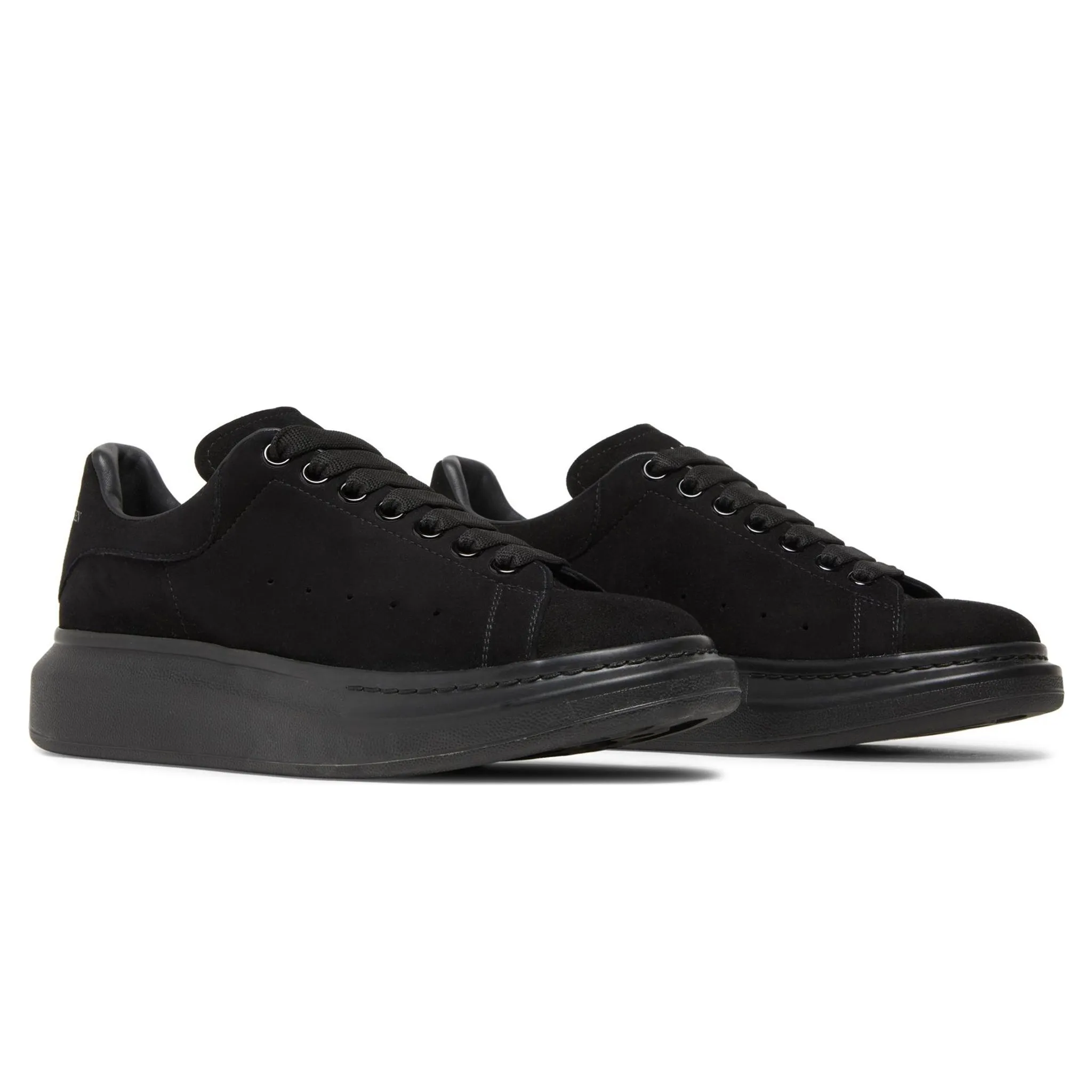 Alexander Mcqueen Raised Sole Suede Triple Black Sneaker (W)