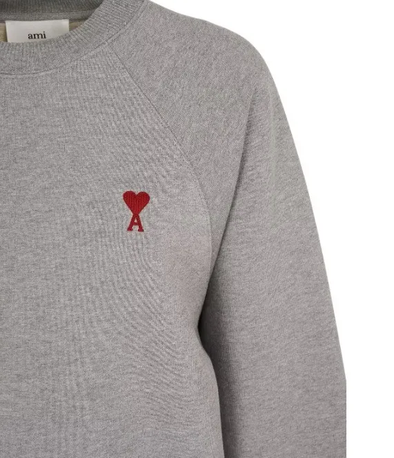 AMI PARIS  |Crew Neck Heart Unisex Street Style Long Sleeves Plain