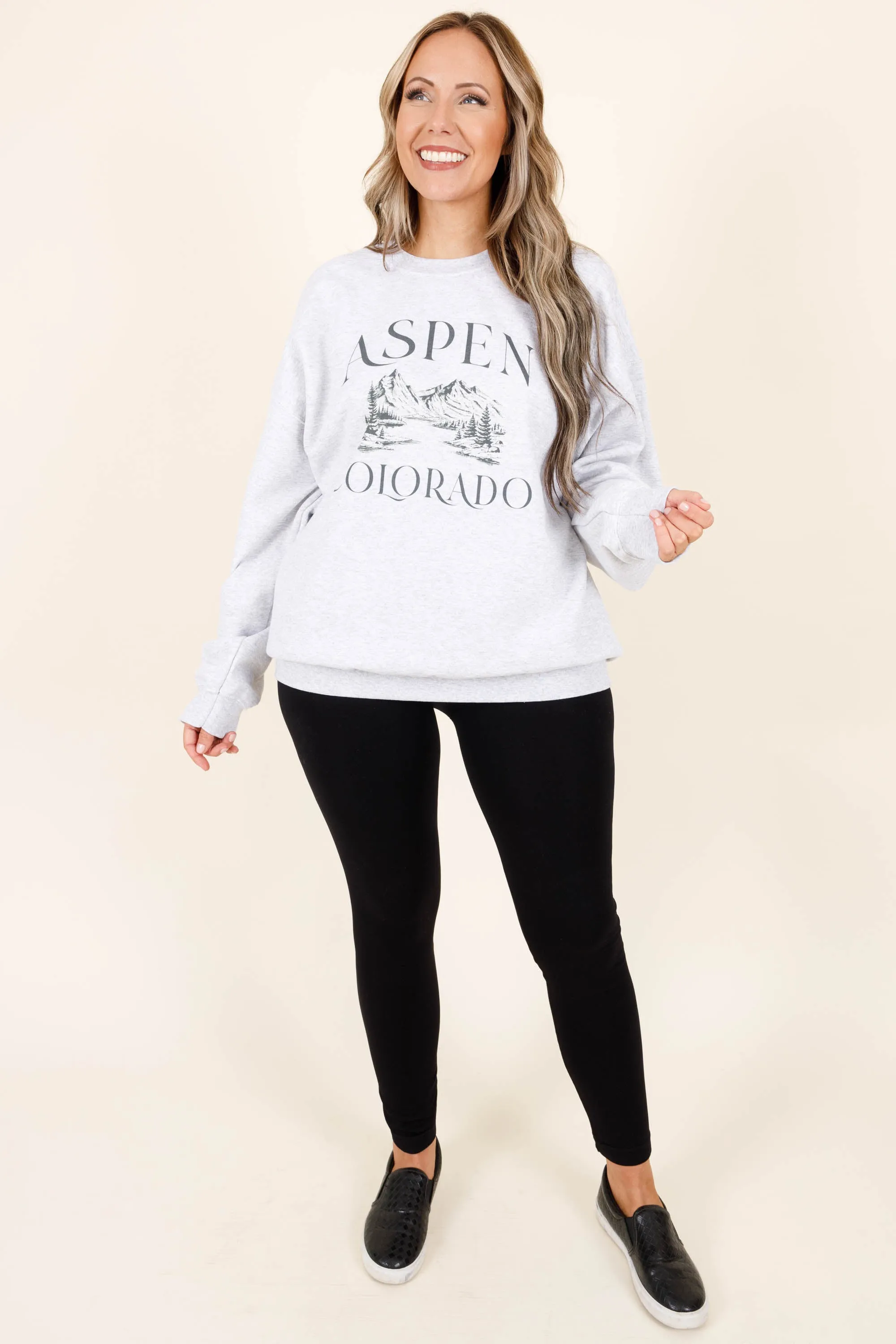 Aspen Vacation Sweatshirt, Ash