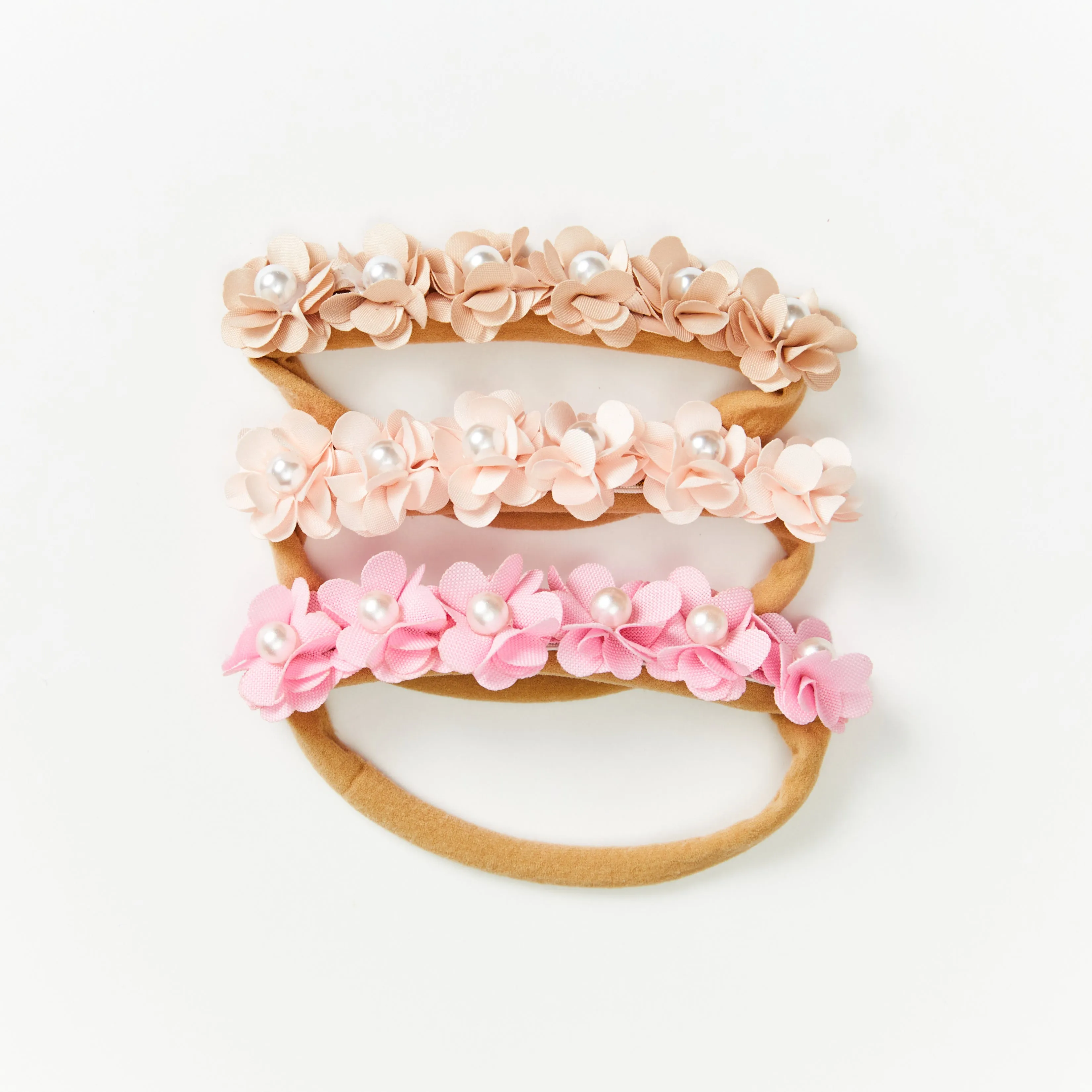 Baby Girl Mini Little Flower Crown Headband in White Petals