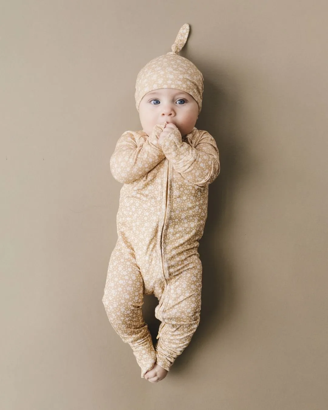 Bamboo Zip Romper | Neutral Garden