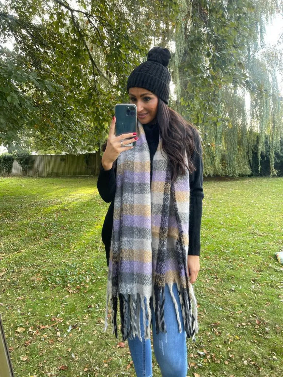 Big Checked Cosy Scarf