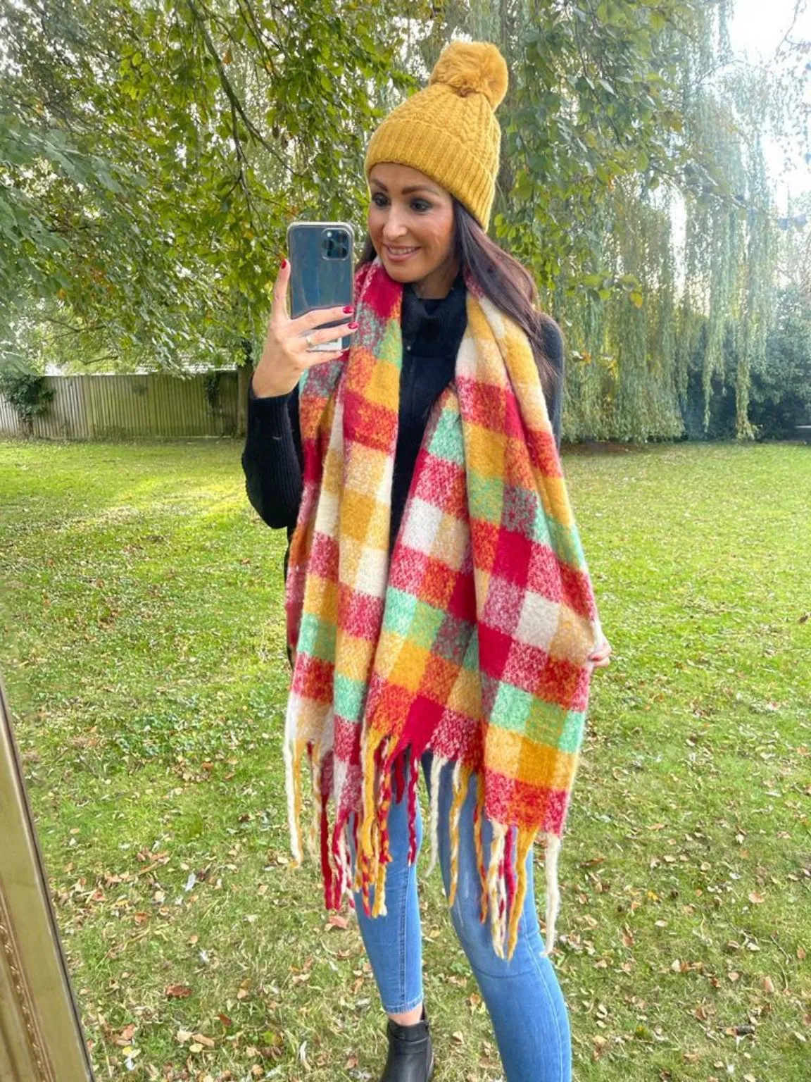 Big Checked Cosy Scarf