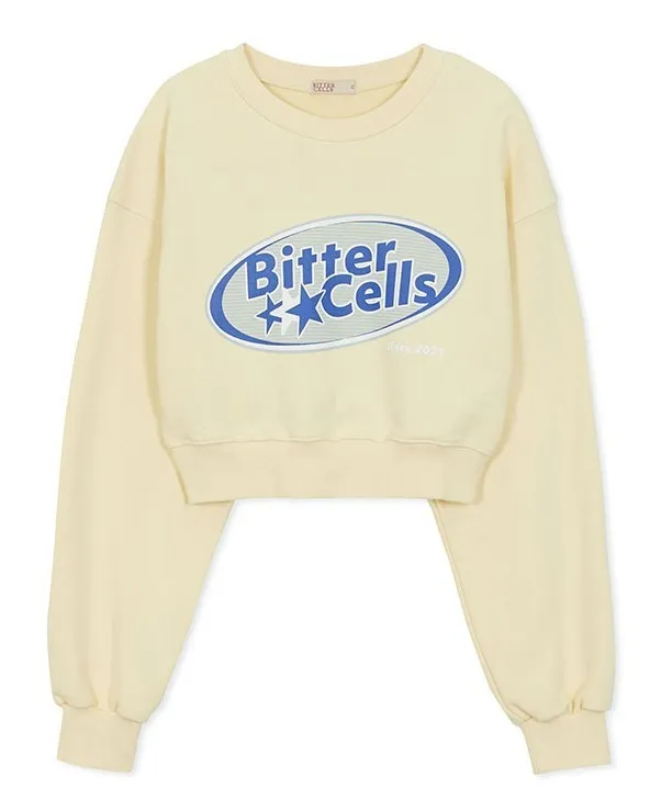 BITTER CELLS  |Crew Neck Street Style Long Sleeves Plain Cotton Logo