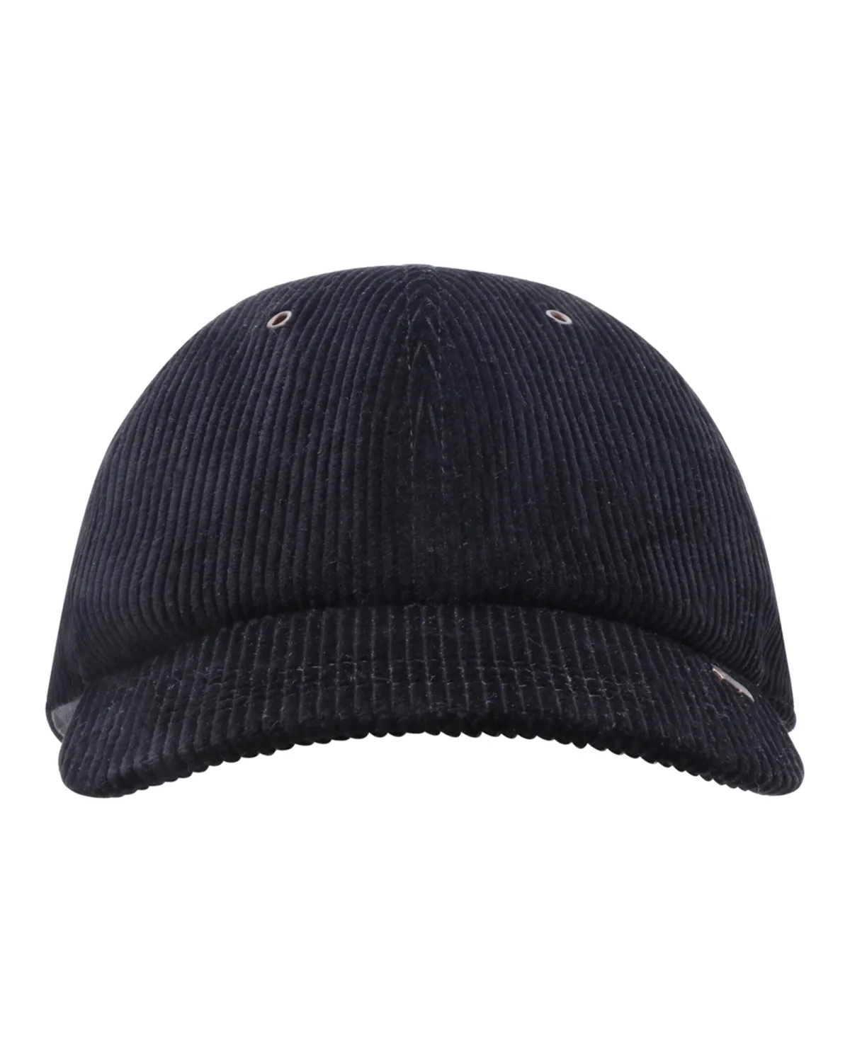 Black Ribbed Cotton Baseball Cap