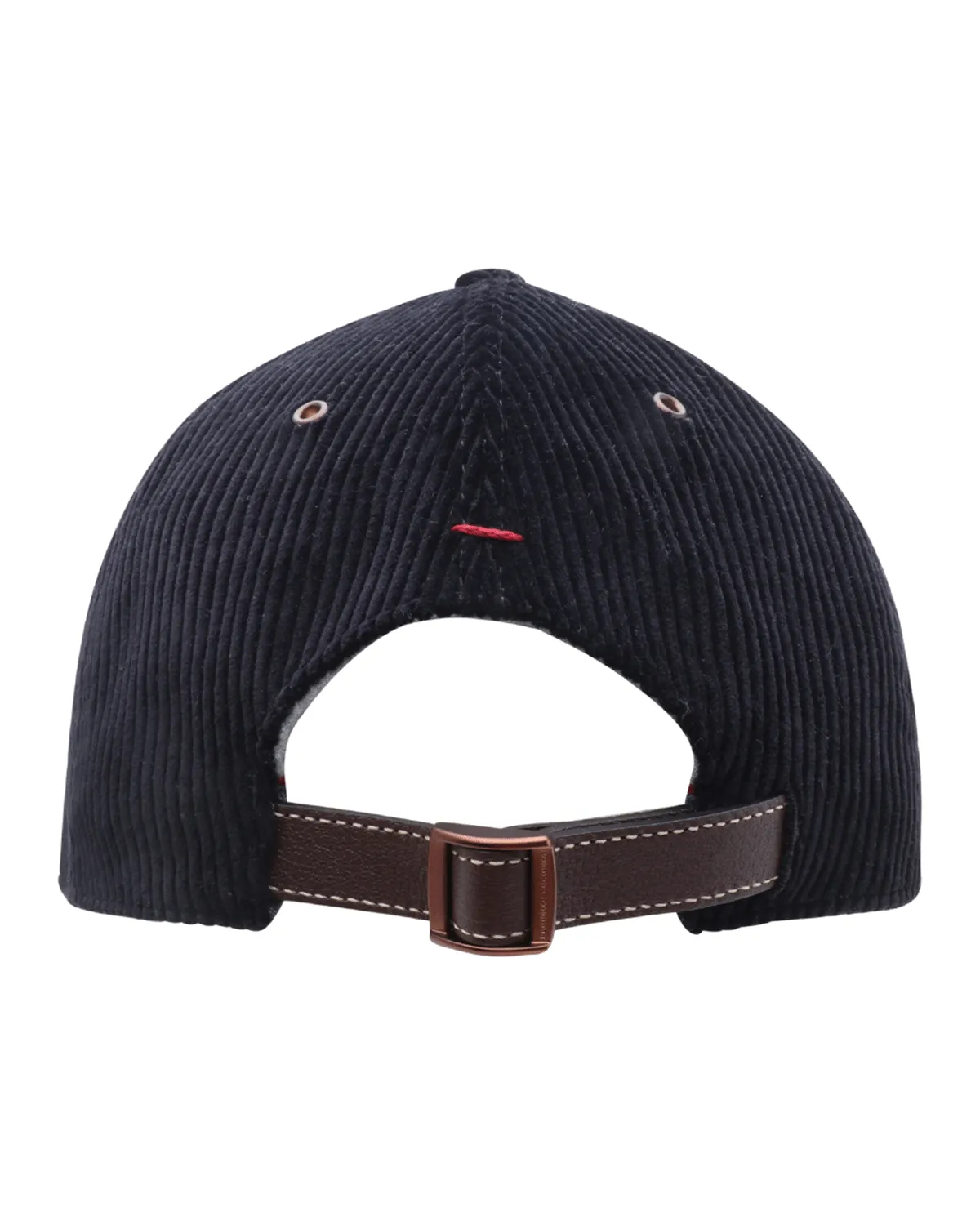 Black Ribbed Cotton Baseball Cap