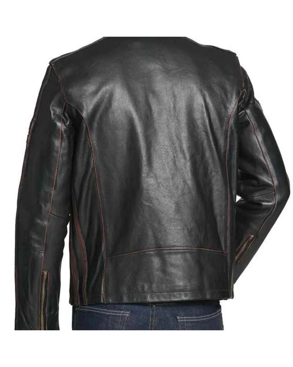 Black Rivet Leather Jacket For Sale - William Jacket