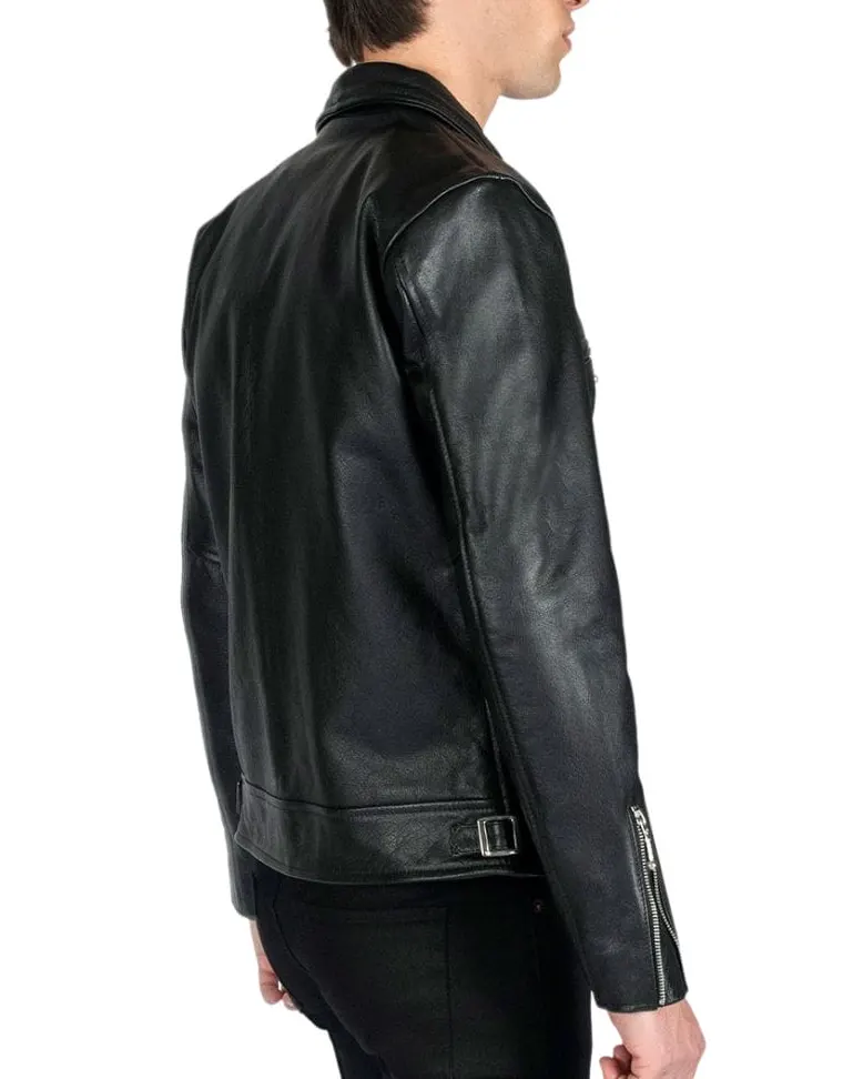 Black Rivet Leather Jacket For Sale - William Jacket