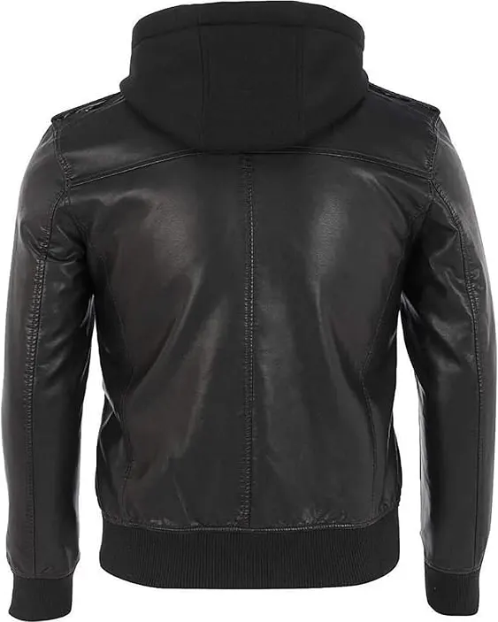 Black Rivet Leather Jacket For Sale - William Jacket