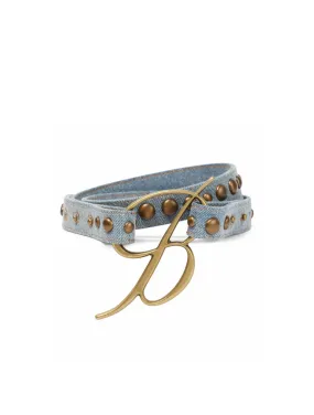 Blumarine Light Denim Embellished Belt