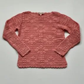 Bonpoint Pink Crochet Jumper: 6 Years