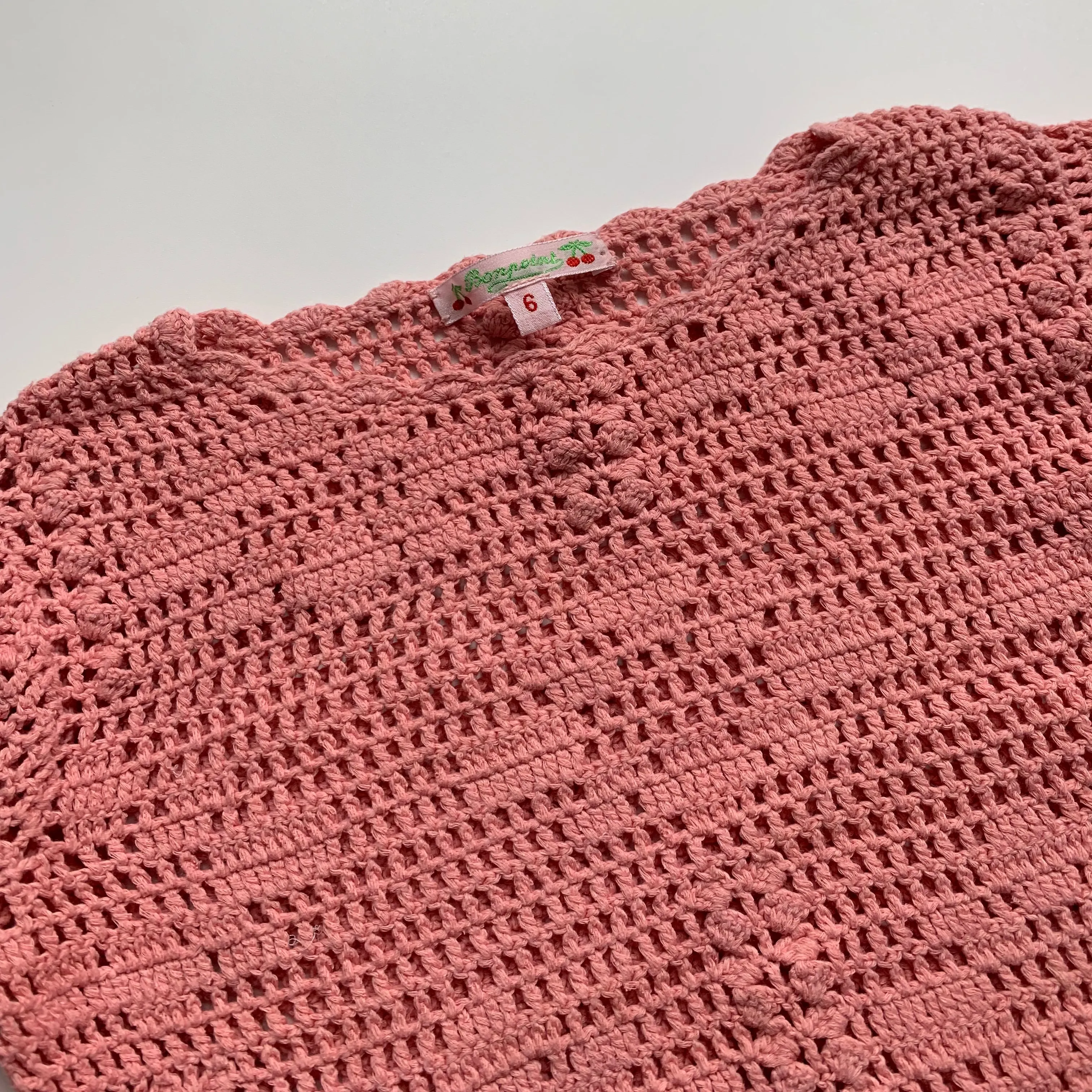 Bonpoint Pink Crochet Jumper: 6 Years