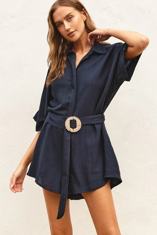 Breezy Rattan Buckle Bottom Down Romper