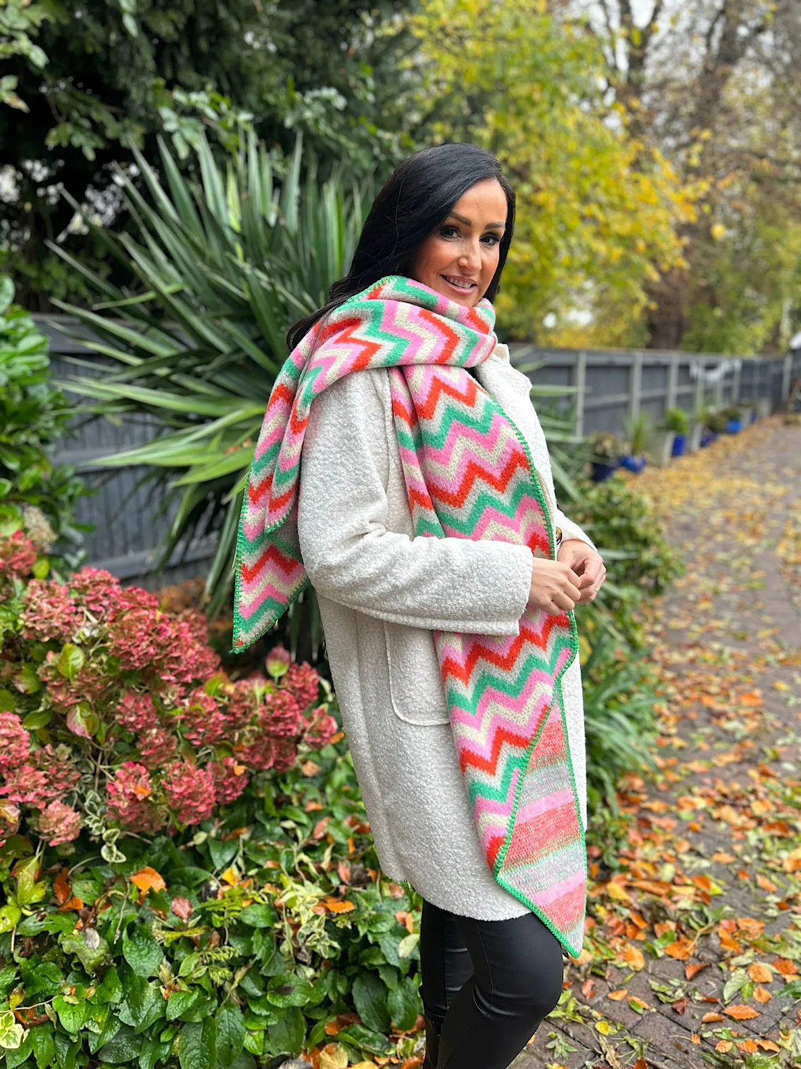 Bright Printed Knitted Scarf