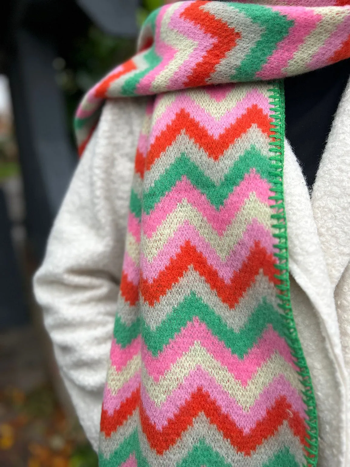 Bright Printed Knitted Scarf