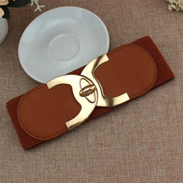 Buckle Elastic Wide Cummerbund Strap Waist Belt