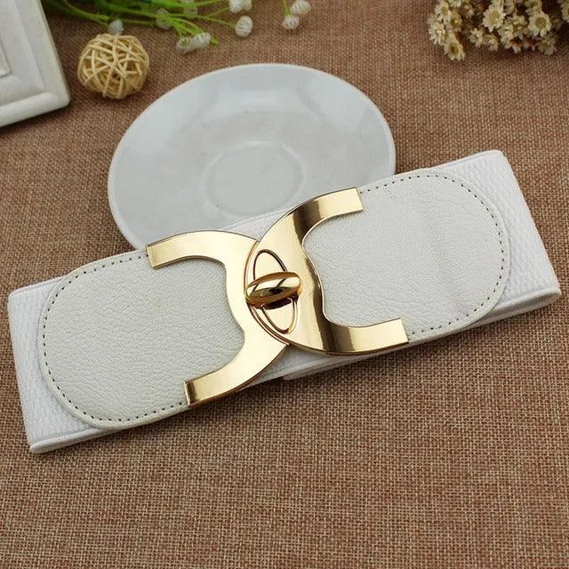 Buckle Elastic Wide Cummerbund Strap Waist Belt