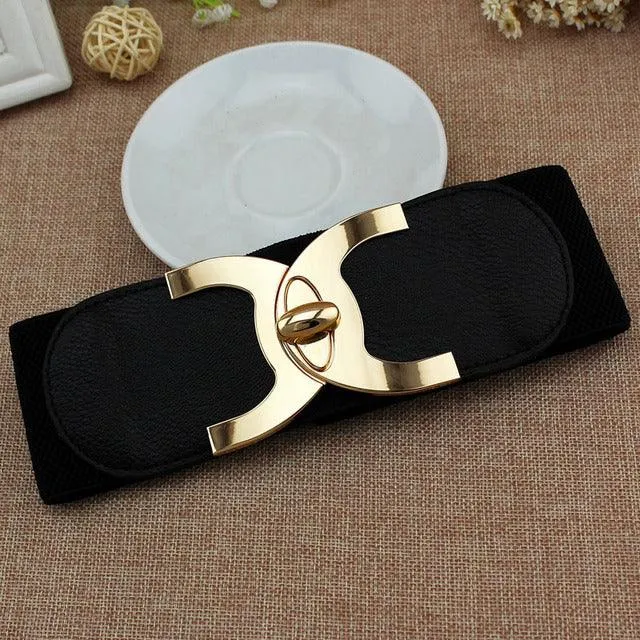 Buckle Elastic Wide Cummerbund Strap Waist Belt