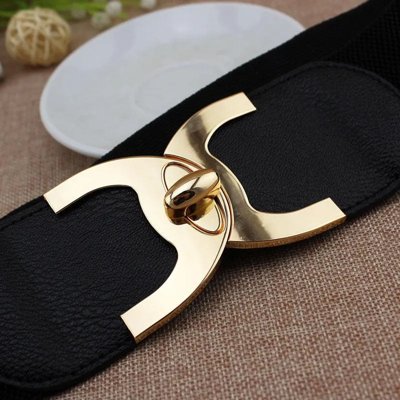 Buckle Elastic Wide Cummerbund Strap Waist Belt