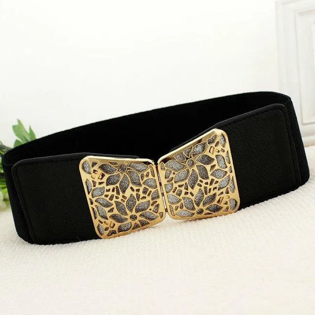 Buckle Elastic Wide Cummerbund Strap Waist Belt