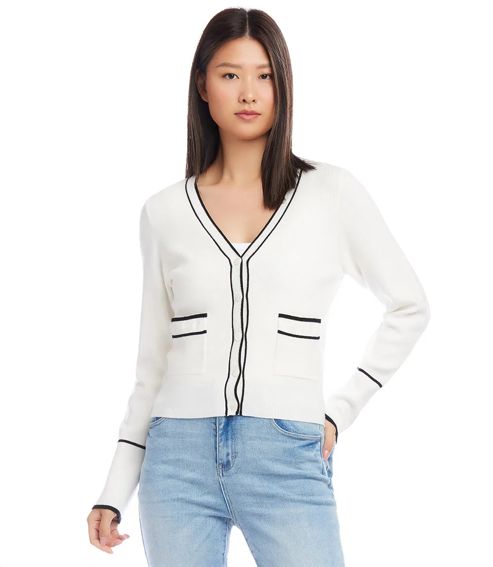 Contrast Trim Cardigan