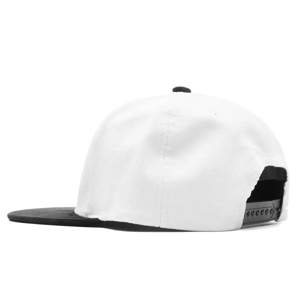 Corduroy College Snap Back Cap - White