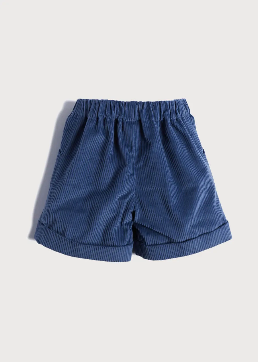 Corduroy Elasticated Waist Shorts in Blue (18mths-3yrs)