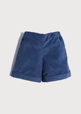 Corduroy Elasticated Waist Shorts in Blue (18mths-3yrs)