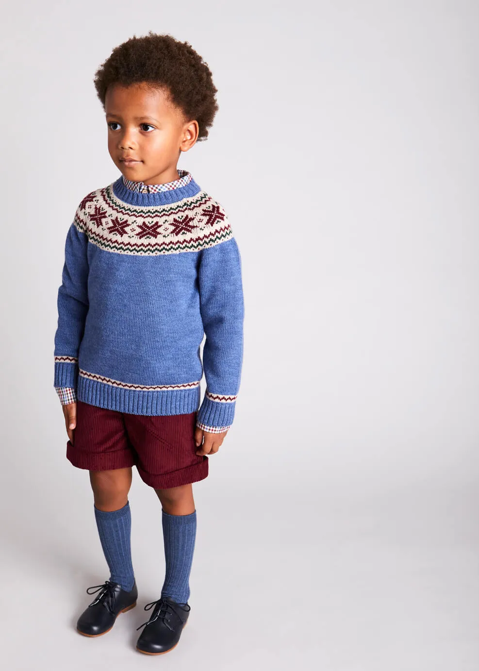 Corduroy Elasticated Waist Shorts in Burgundy (18mths-3yrs)