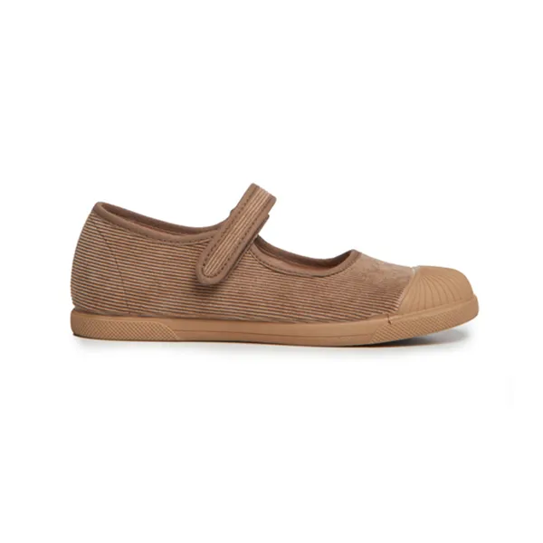 Corduroy Mary Jane Sneakers in Camel