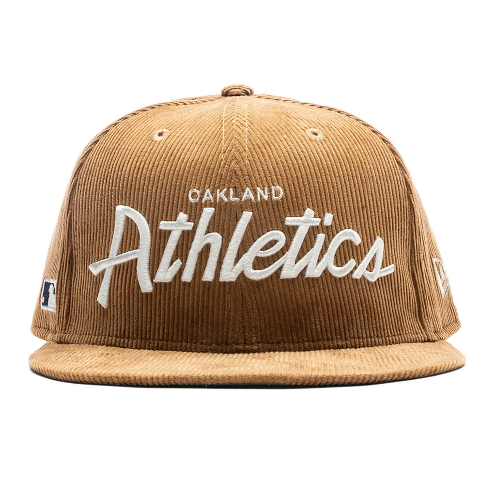 Corduroy Script 9Fifty Snapback - Oakland Athletics