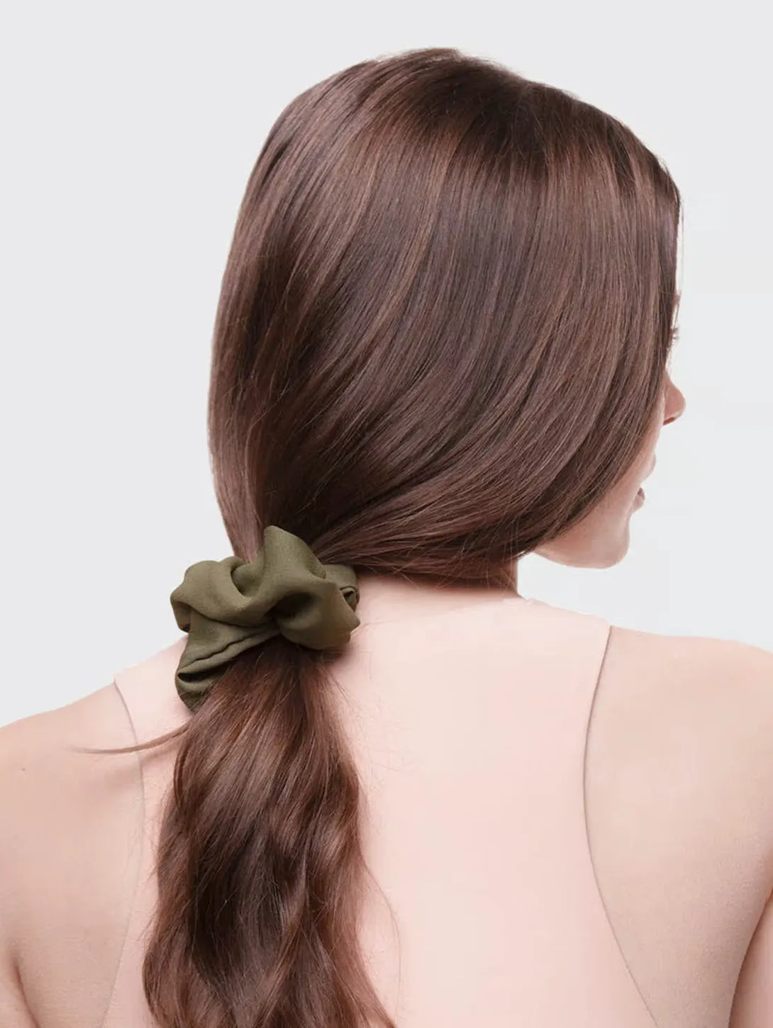 Crepe Scarf Scrunchies - Moss