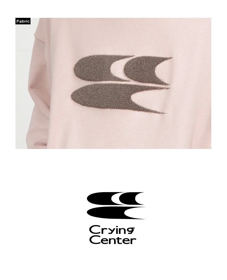 Crying Center  |Unisex Street Style Long Sleeves Plain Cotton Oversized Logo