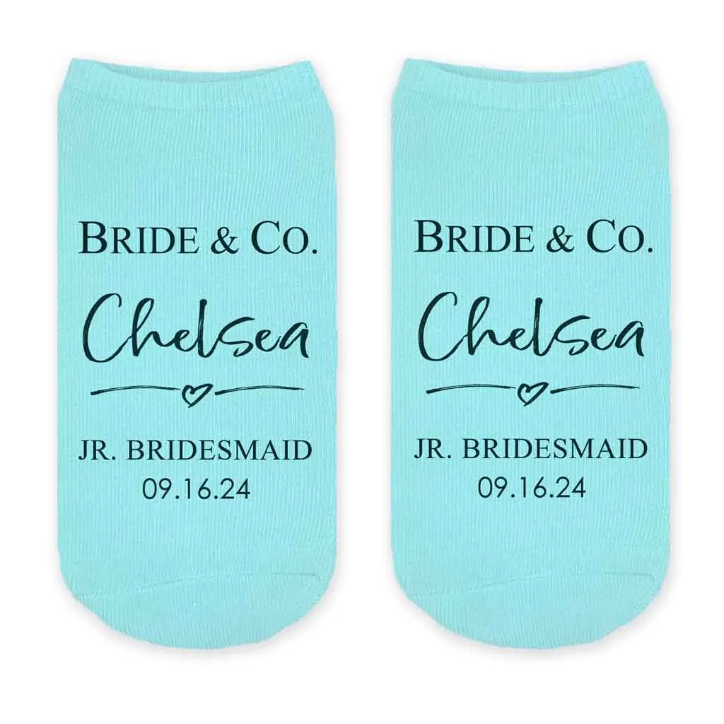 Custom Bridal Party Wedding Socks, Bride's Something Blue