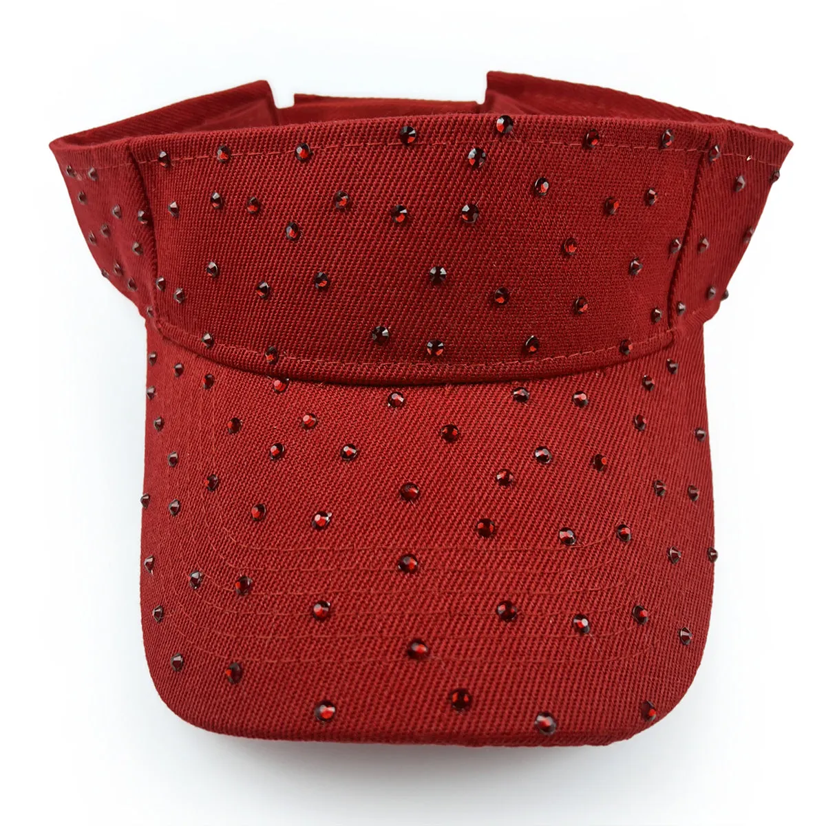 Deza Rhinestone Visor in Red