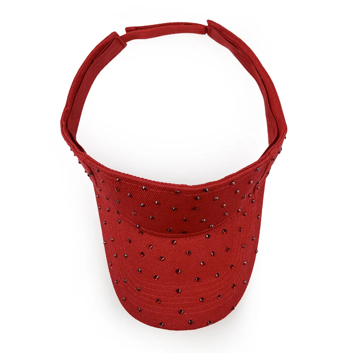 Deza Rhinestone Visor in Red