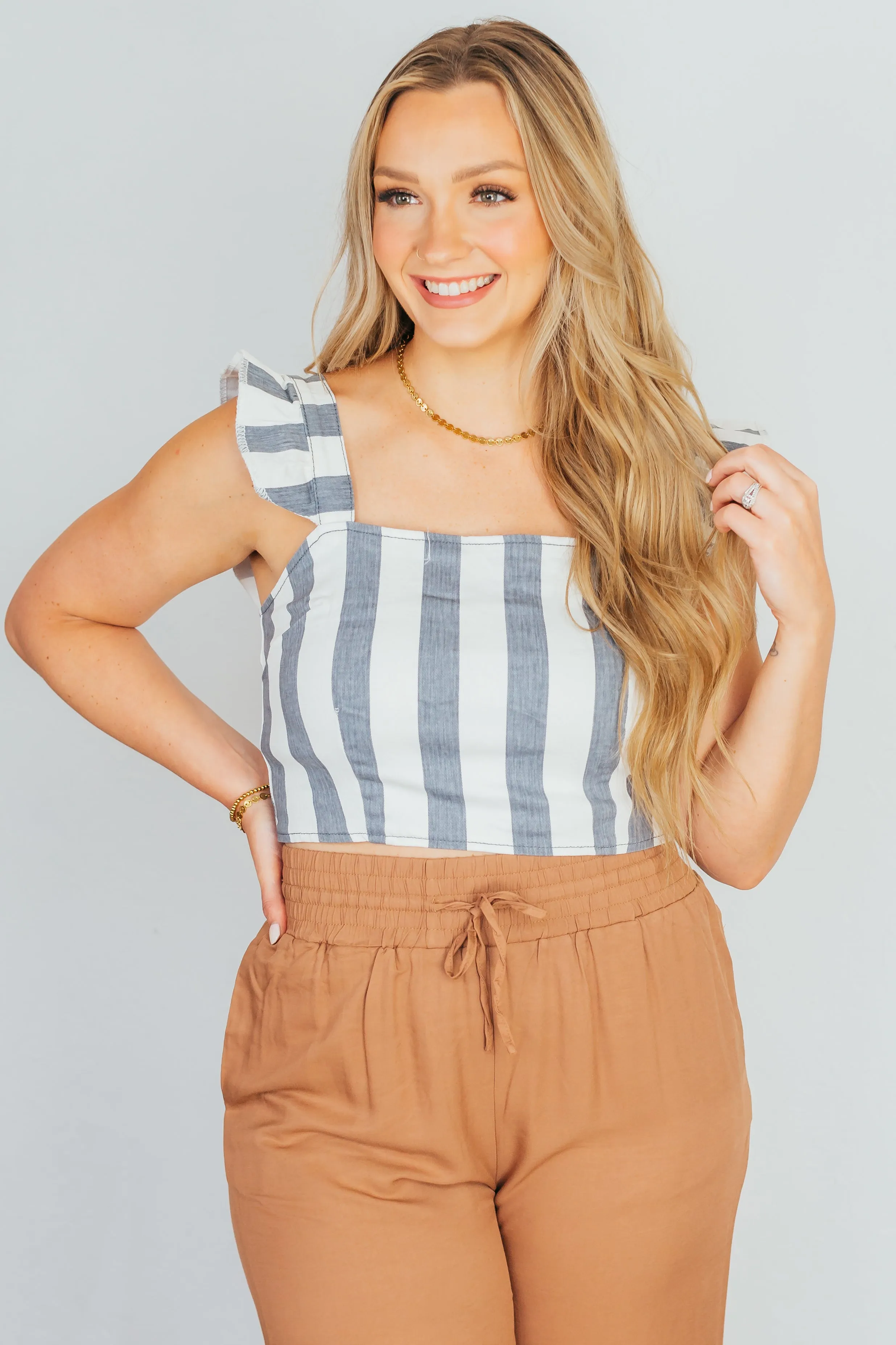 Down The Line Ruffle Tank Top