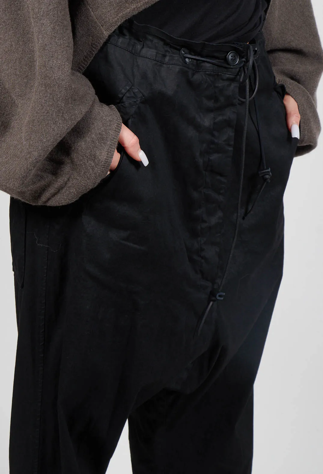 Drawstring Trousers in Black