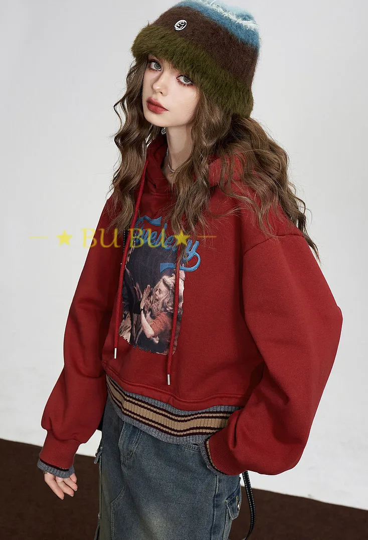 ELF SACK  |Sweat Blended Fabrics Street Style Long Sleeves Oversized