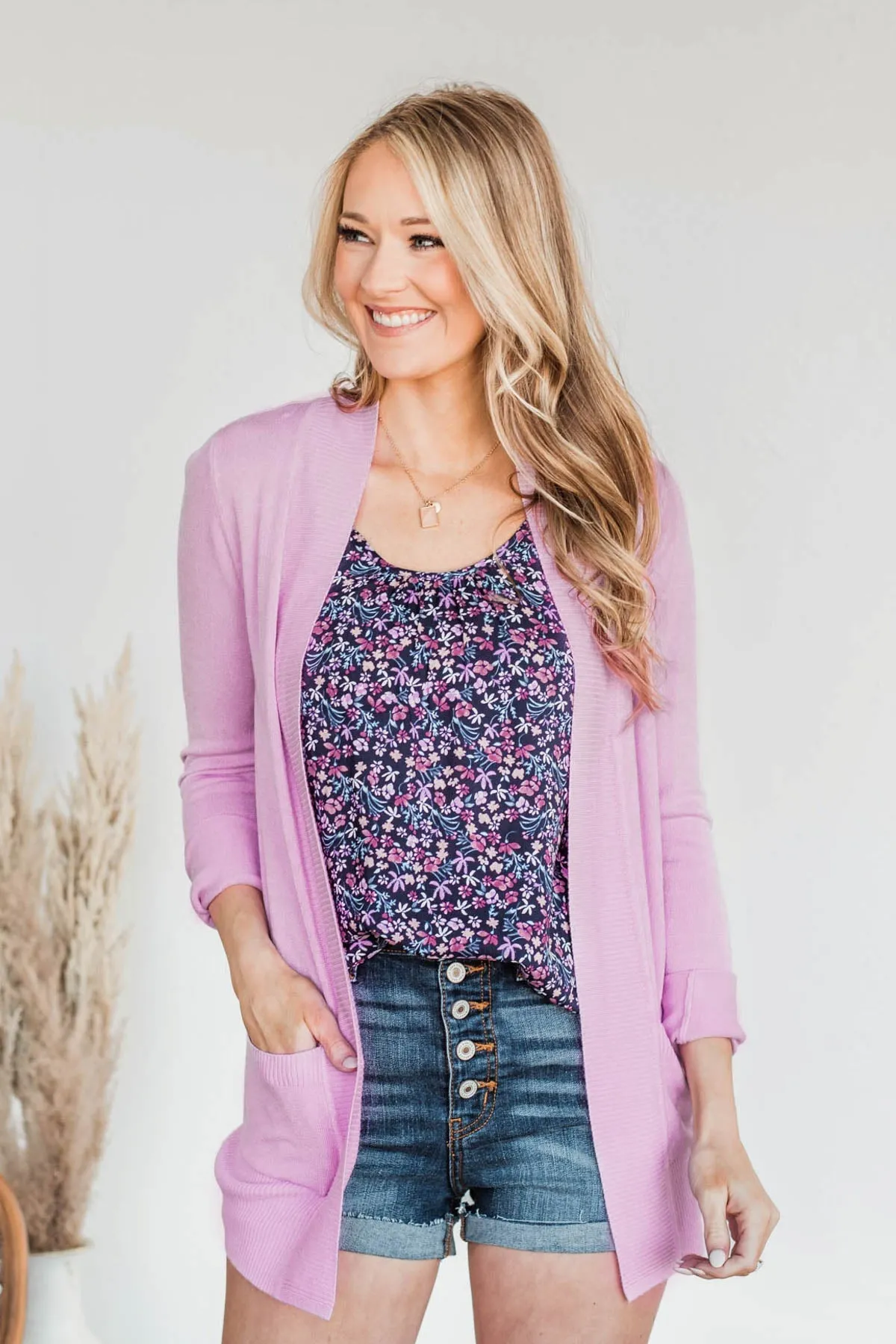 Essential Cardigan- Lilac