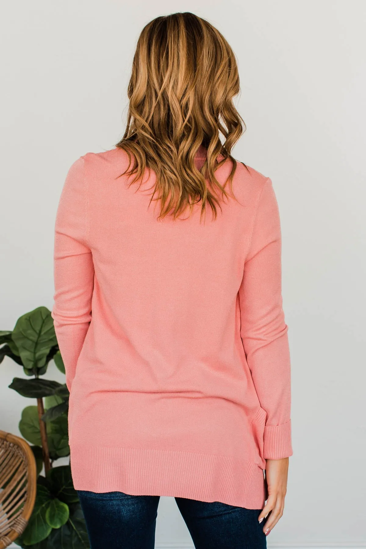 Essential Cardigan- Peach