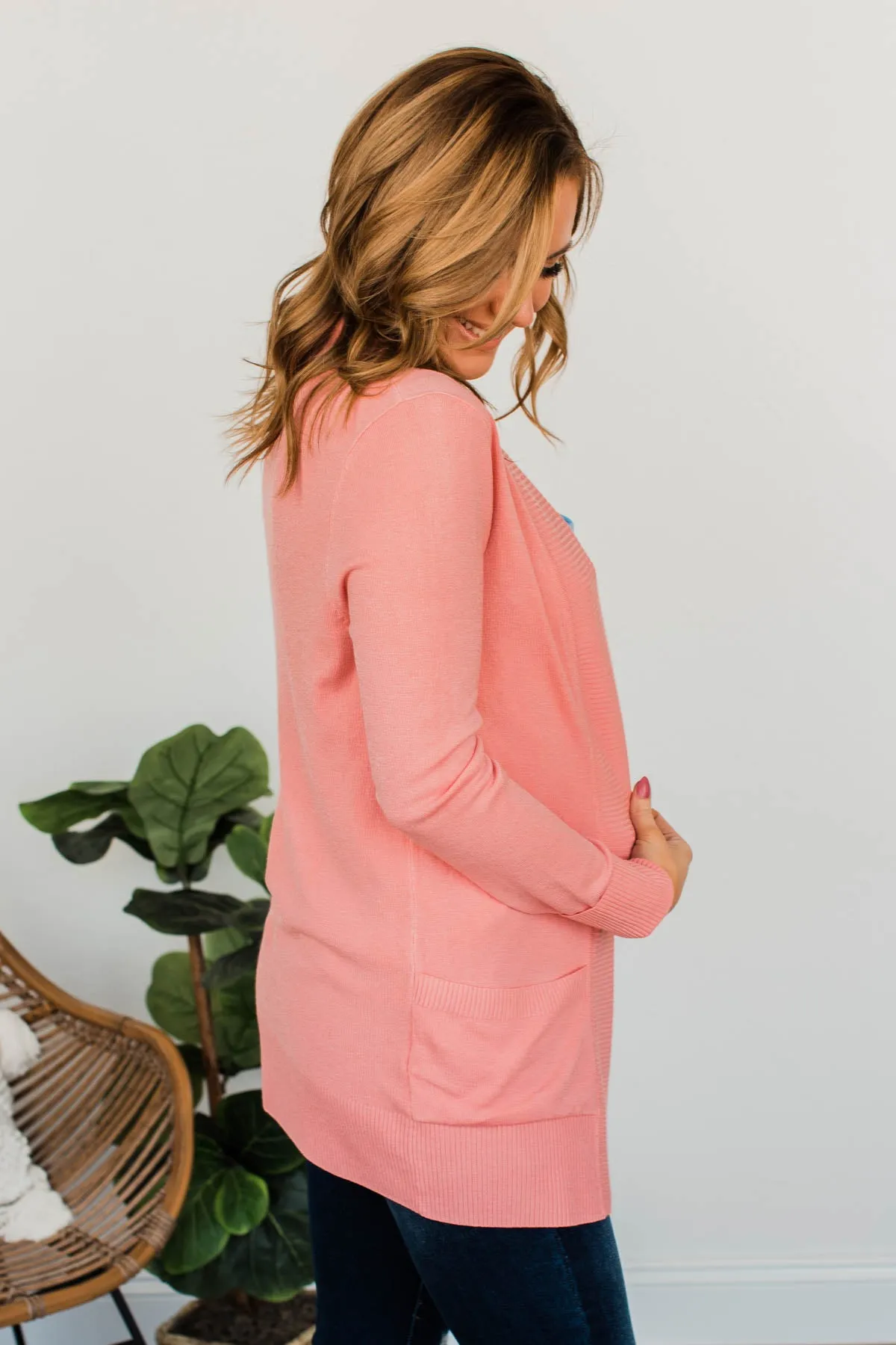 Essential Cardigan- Peach