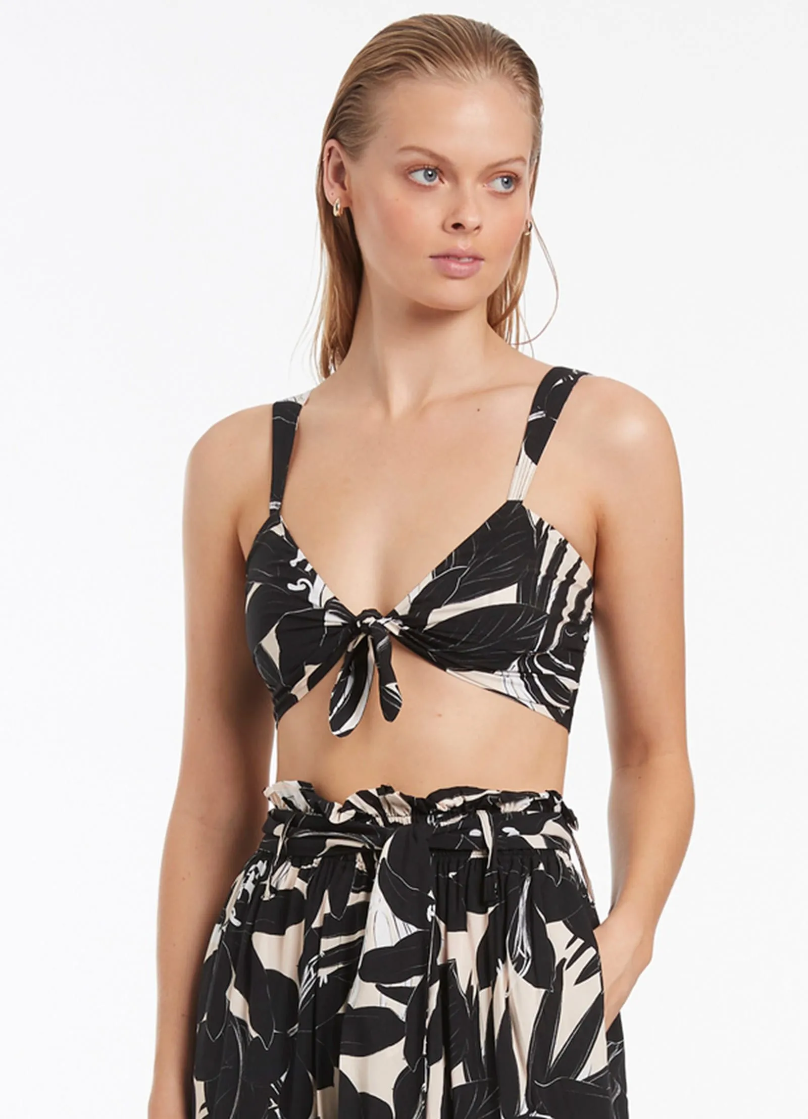 Floreale Tie Top - Black