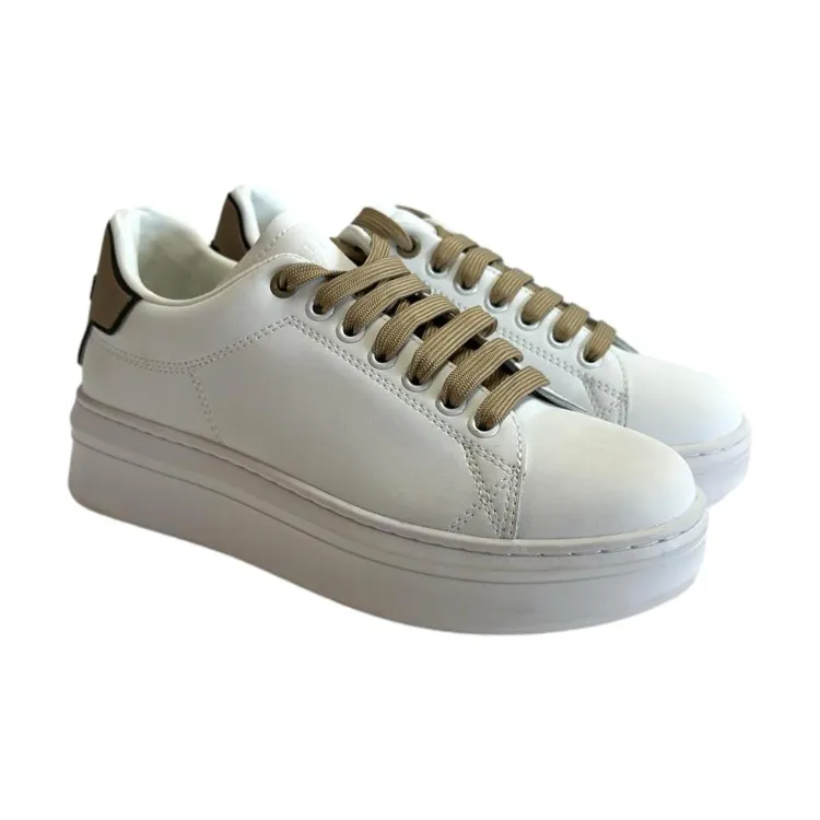 Gaelle Paris GACAW0013 ADDICT Sneaker Donna Stringate Bianco Marrone