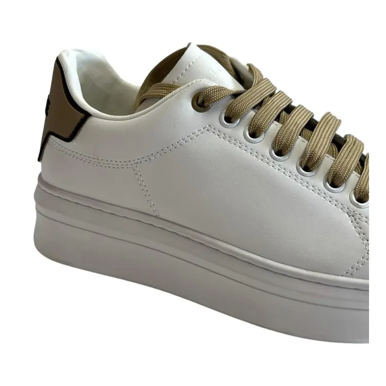 Gaelle Paris GACAW0013 ADDICT Sneaker Donna Stringate Bianco Marrone