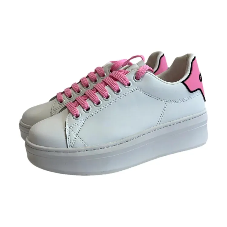 Gaelle Paris GACAW0013 ADDICT Sneaker Donna Stringate Bianco Rosa