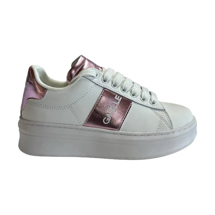 Gaelle Paris GACAW0016 ADDICT Sneaker Donna Stringate Bianco Rosa