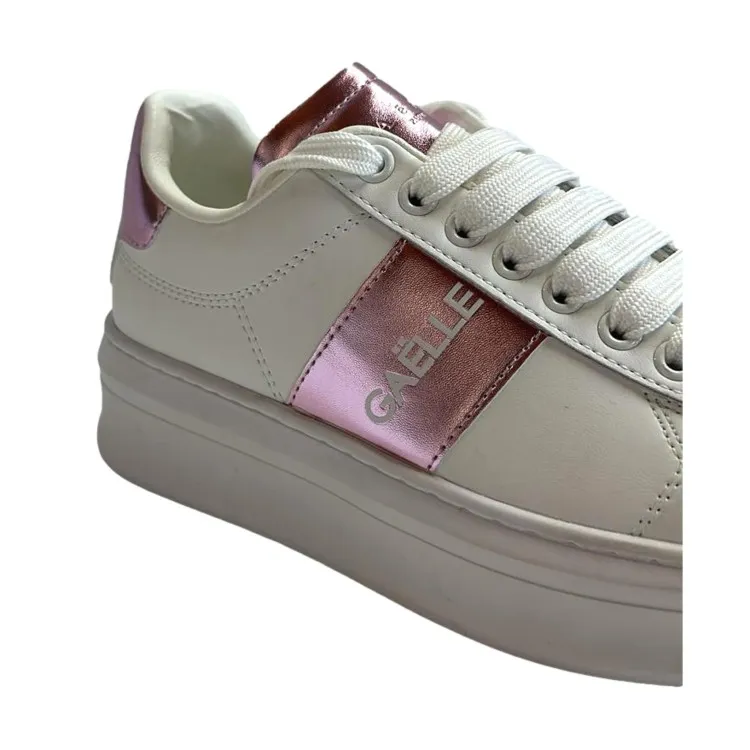 Gaelle Paris GACAW0016 ADDICT Sneaker Donna Stringate Bianco Rosa