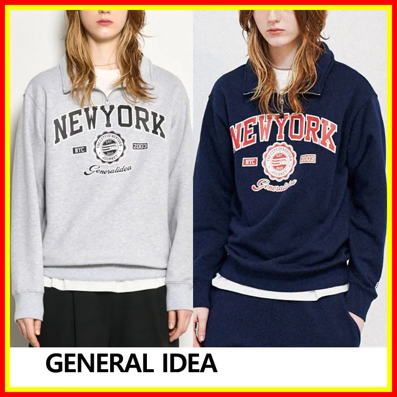 GENERAL IDEA  |Unisex Street Style U-Neck Long Sleeves Plain Logo